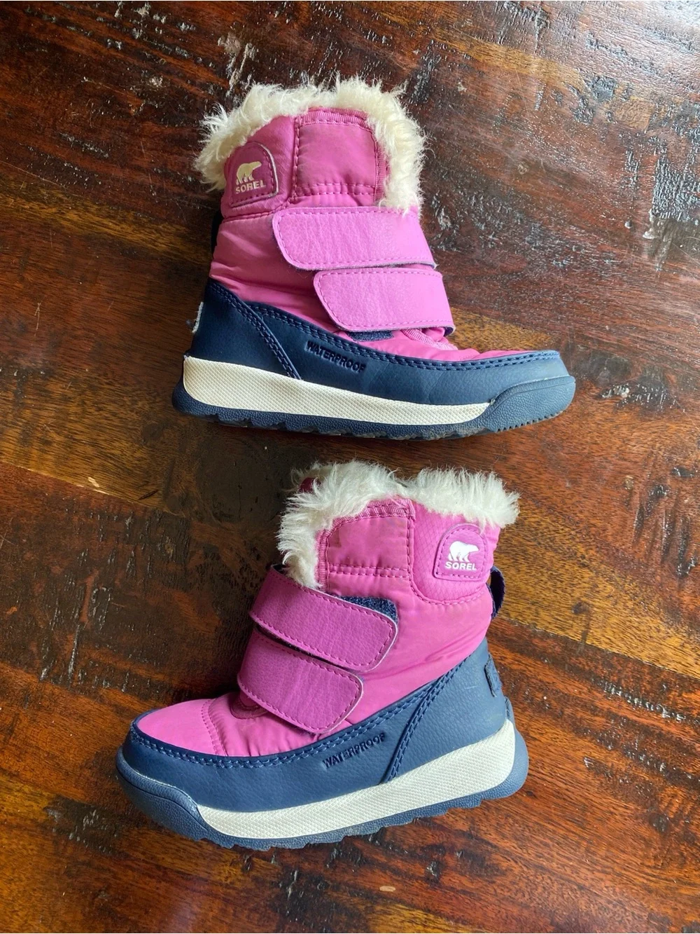SOREL Kids Whitney II Strap Snow Boots toddler size 7 magenta waterproof warm